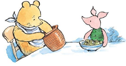 Pooh Eating Breakfast